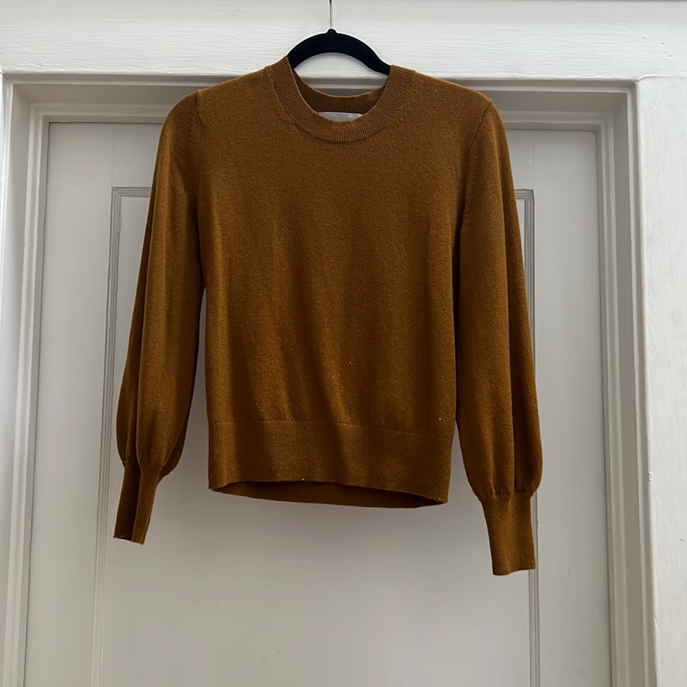 Everlane Cashmere Lantern Sweater in Color brass